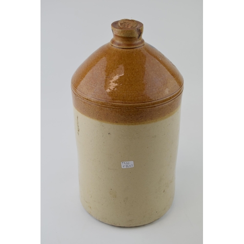 38 - A stoneware flagon with embossed 'Morgan's Brewery Limited Northwich' 20759 together with another st... 