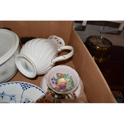 39 - Mixed pottery to include a Nao figure (slight af), a Royal Grafton fruit scene cup and saucer and ot... 