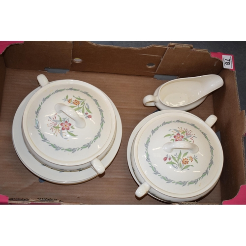 78 - A collection of Royal Doulton dinnerware in the Fairfield D6339 pattern to include tureens, gravy ju... 