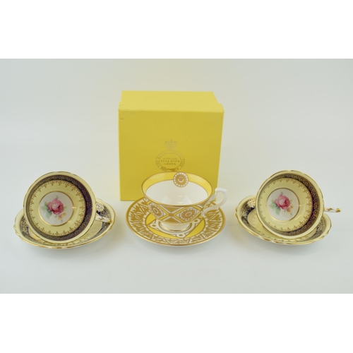 106 - Three cups and saucers to include a boxed example by 'The Royal Collection' together with two 'Parag... 