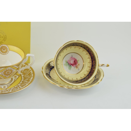 106 - Three cups and saucers to include a boxed example by 'The Royal Collection' together with two 'Parag... 