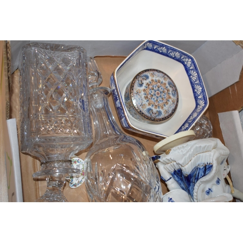 119 - Mixed pottery to include Wedgwood Jasperware, Nao style figure, a Wade Ringtons bowl and others (Qty... 