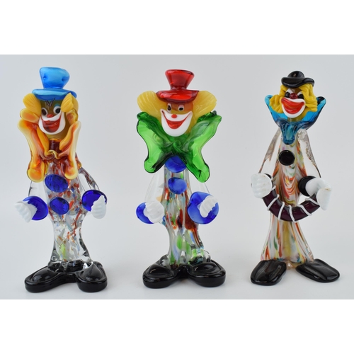 120 - A trio of Murano glass clowns, 22cm tall (3).