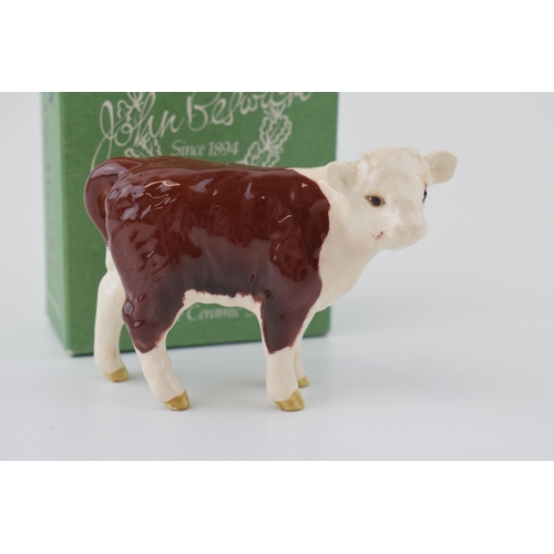 129 - Boxed Beswick Hereford calf.