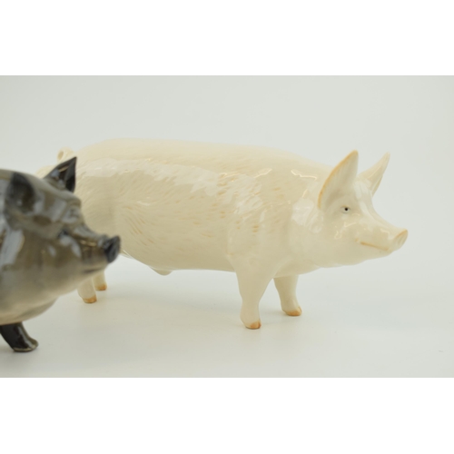 130 - A trio of Royal Doulton pigs to include the Vietnamese Pot Bellied pig, a White Boar and a Glouceste... 