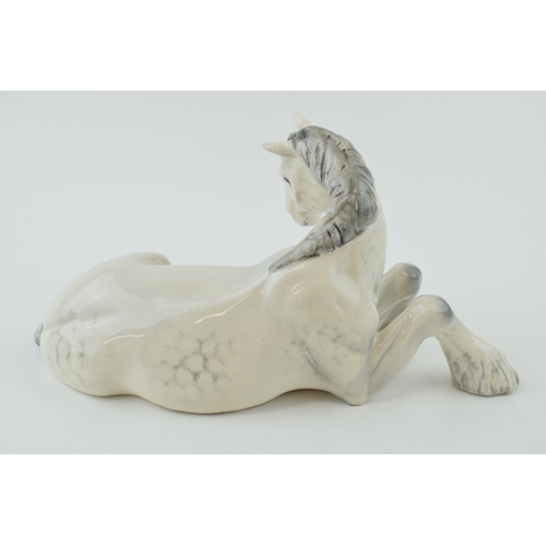 140 - Beswick Shire Horse lying down dapple grey 2459.  12cm tall