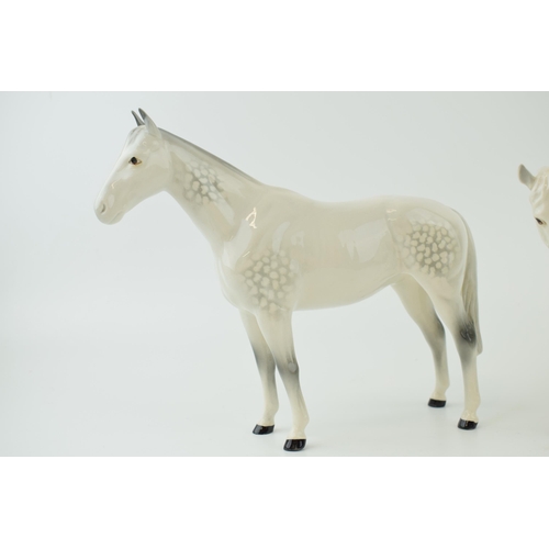 143 - Beswick Grey Imperial Horse 1557 with mare facing left in grey (2).