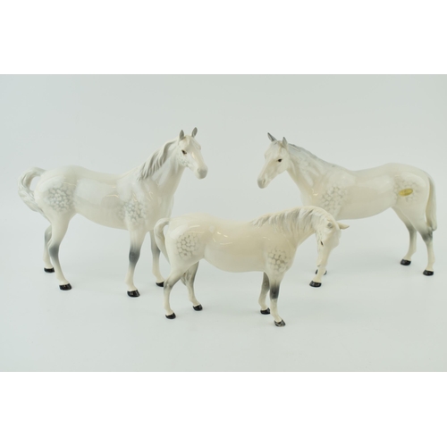 144 - Beswick grey imperial with grey swishtrail and grey mare facing right (3).