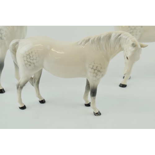 144 - Beswick grey imperial with grey swishtrail and grey mare facing right (3).