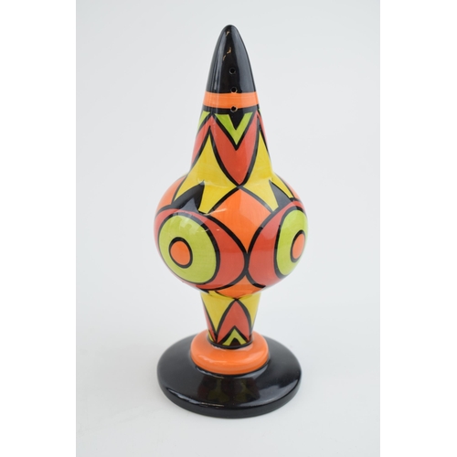 32 - Lorna Bailey Old Ellgreave abstract sugar sifter, 34/50, made for Collect2000, 17cm tall.