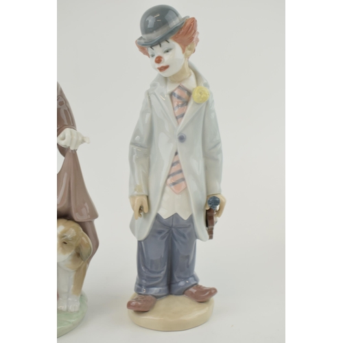 52 - Lladro Clown figures Sad Sax 5471, Circus Sam 5472 & Surprise 5901, tallest 25cm (3).