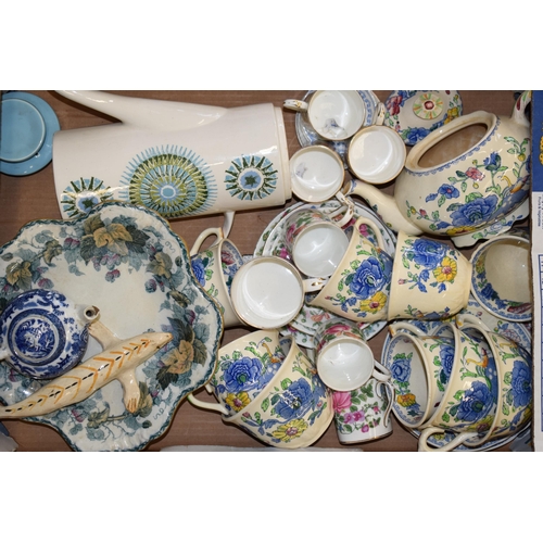 63 - A mixed group of ceramics to include: Masons Regency, Crown Staffordshire, Davenport, and more.