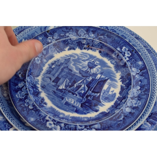 79 - A group of 19th and 20th century blue and white transfer-printed wares to include
Wedgwood Fallow De... 