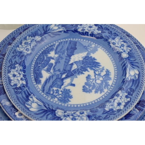 79 - A group of 19th and 20th century blue and white transfer-printed wares to include
Wedgwood Fallow De... 