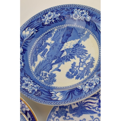 79 - A group of 19th and 20th century blue and white transfer-printed wares to include
Wedgwood Fallow De... 