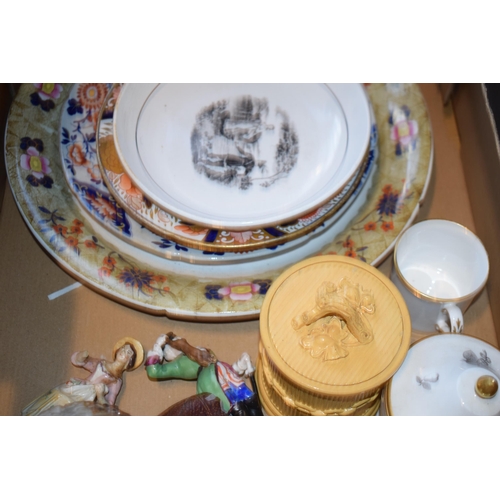 82 - A group of mostly early 19 th century British ceramics, to include: bat printed, hand-
painted porce... 