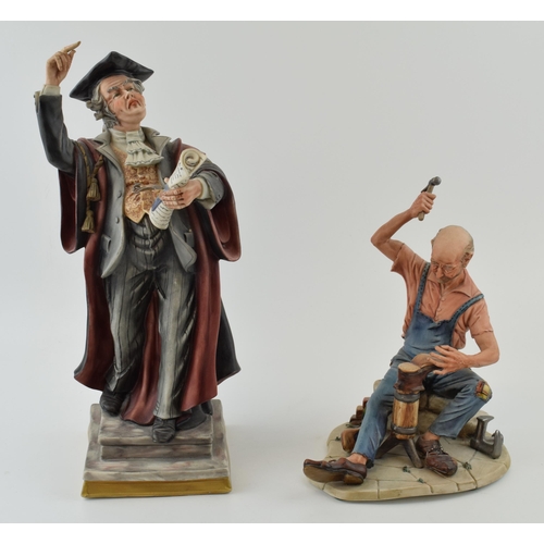 92 - A Capo Di Monte figure of a professor, 35cm tall, with a cobbler (2).