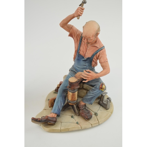 92 - A Capo Di Monte figure of a professor, 35cm tall, with a cobbler (2).