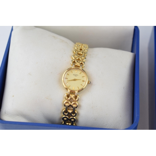 284 - A pair of boxed Rotary wristwatches to include a ladies gilt watch and a gents steel watch, 34mm (2)... 