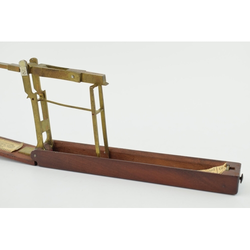 288 - A brass jewellers pocket scale in mahogany case. Manufactured by R. Brown & Sons, Prescot Lancashire... 