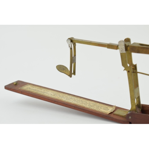 288 - A brass jewellers pocket scale in mahogany case. Manufactured by R. Brown & Sons, Prescot Lancashire... 