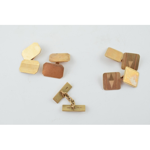 292 - A collection of 9ct yellow gold cufflinks. 15.9 grams (5)