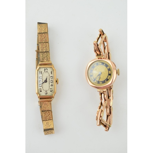 295 - Two 9ct yellow gold ladies watches, one with a 9ct gold bracelet. (2) Gross weight (43.6 grams)