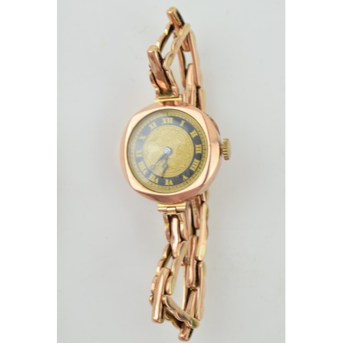 295 - Two 9ct yellow gold ladies watches, one with a 9ct gold bracelet. (2) Gross weight (43.6 grams)