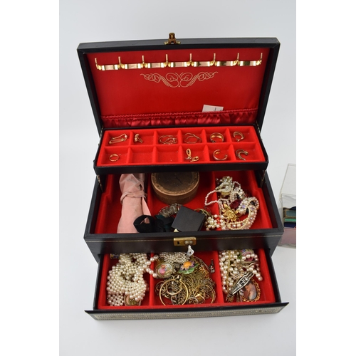 305 - A collection of costume jewellery and coinsto include 41 grams of assorted silver coins,  gold plate... 