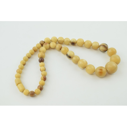 308 - Vintage carved horn graduated bead necklace, Length 47cm.