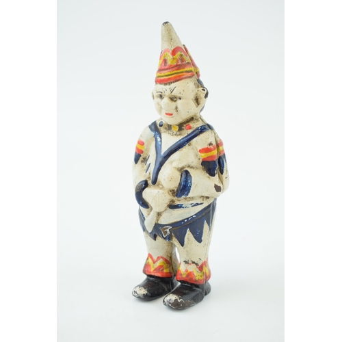 324 - Metal novelty money box in the form of a clown. Height 14cm.