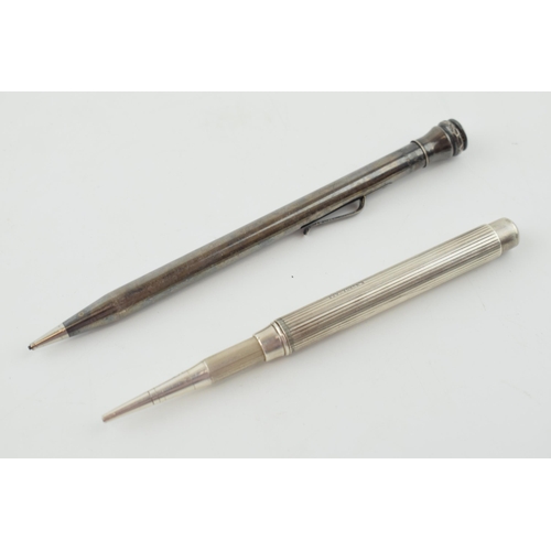 328 - 'Samson Mordan & Co' sterling retractable silver propelling pencil together with a silver-plated 'Ev... 