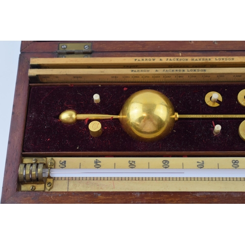 348 - Mahogany cased 19th century Sikes' Hydrometer by Farrow & Jackson, London & Paris. 25cm x 12cm x 5cm... 