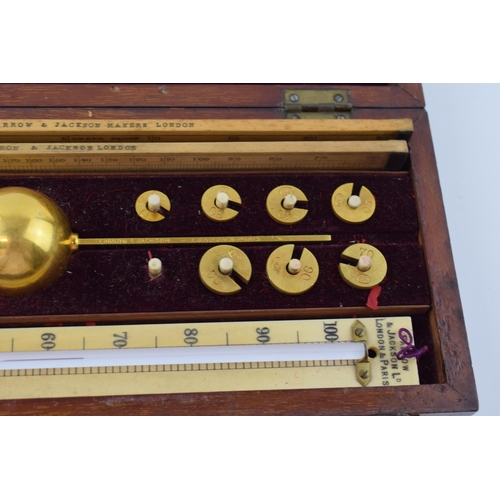 348 - Mahogany cased 19th century Sikes' Hydrometer by Farrow & Jackson, London & Paris. 25cm x 12cm x 5cm... 