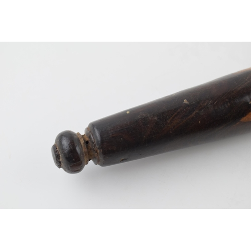 351 - A 19th century pie pin /rolling pin. Lignum vitae or similar hardwood. Of kitchenalia interest. Leng... 