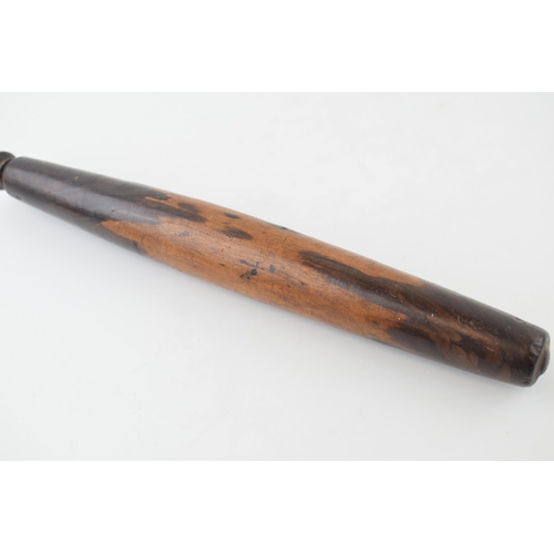 351 - A 19th century pie pin /rolling pin. Lignum vitae or similar hardwood. Of kitchenalia interest. Leng... 