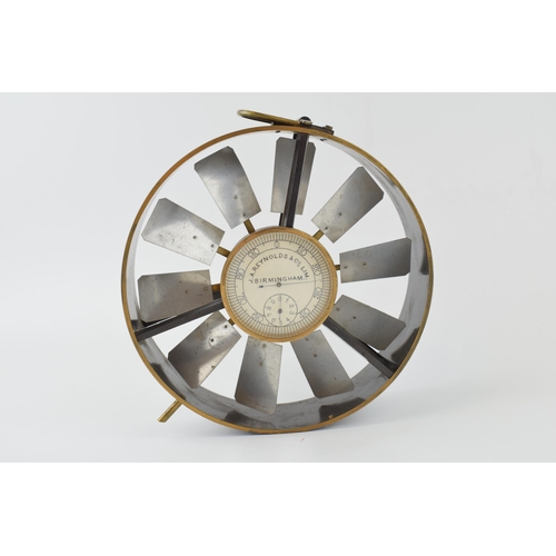 352 - A vintage Anemometer by J.A. Reynolds & Co, Ltd Birmingham. Diameter 16cm. Height 19cm.