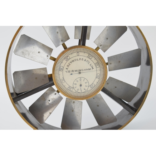 352 - A vintage Anemometer by J.A. Reynolds & Co, Ltd Birmingham. Diameter 16cm. Height 19cm.