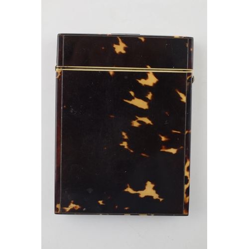 367 - An antique tortoise shell card case a/f. Height 10.5cm.