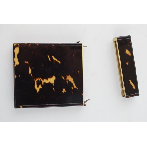 367 - An antique tortoise shell card case a/f. Height 10.5cm.