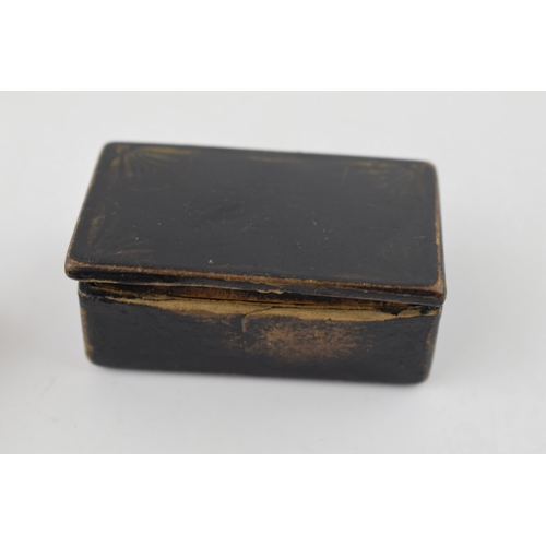 369 - A collection of items to include an
 cased amber cigar holder, paper mâché snuff box and a vesta cas... 