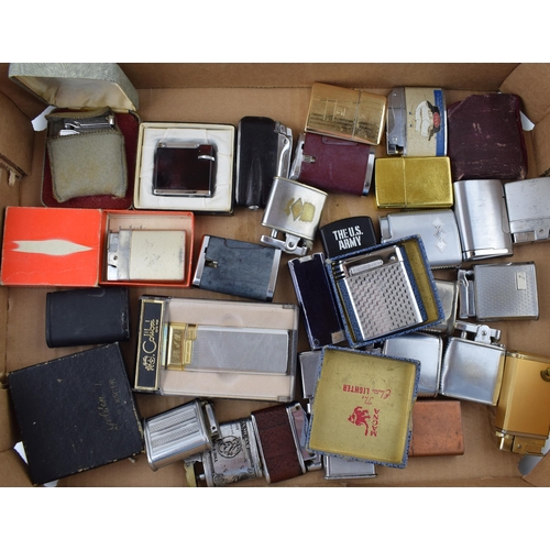 375 - A mixed collection of vintage cigarette lighters to include boxed examples by manufacturers Calibre,... 