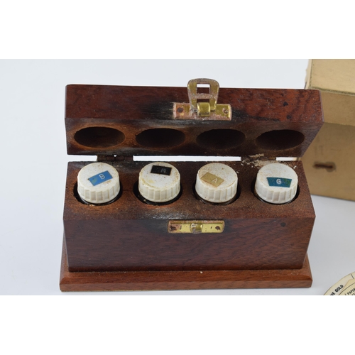 377 - A vintage cased 'Troytest' jewllers precious metal testing kit. Height 8cm.