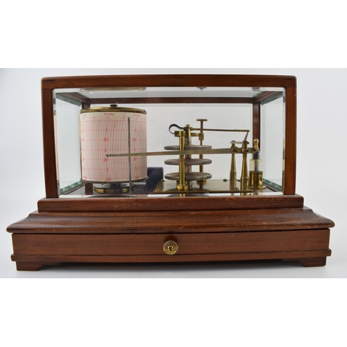 402 - Mahogany cased 20th century  'Barograph', Frank. J. Gould, 50 Cherry Street Birmingham. Height 23cm.