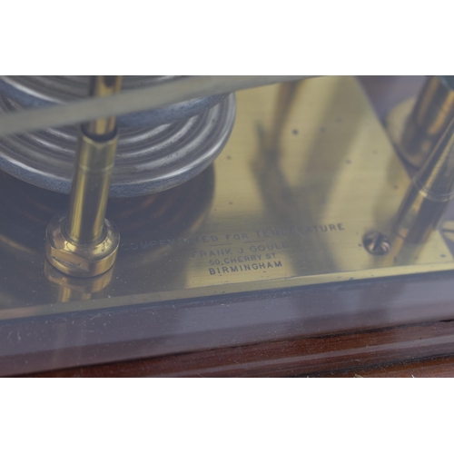 402 - Mahogany cased 20th century  'Barograph', Frank. J. Gould, 50 Cherry Street Birmingham. Height 23cm.