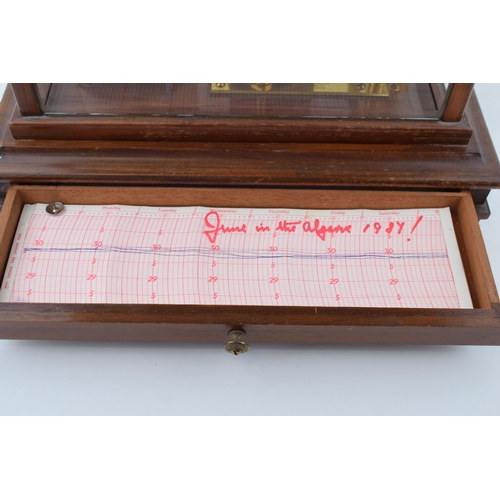 402 - Mahogany cased 20th century  'Barograph', Frank. J. Gould, 50 Cherry Street Birmingham. Height 23cm.