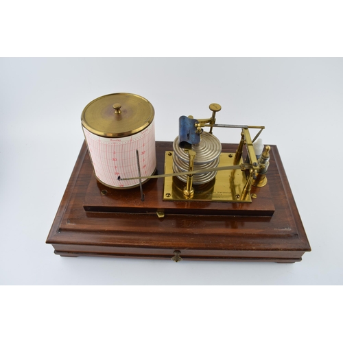 402 - Mahogany cased 20th century  'Barograph', Frank. J. Gould, 50 Cherry Street Birmingham. Height 23cm.