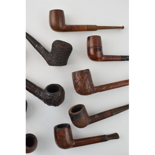 404 - A collection of vintage tobacco smoking pipes to include briar examples by 'Captain Black', 'Shellmo... 