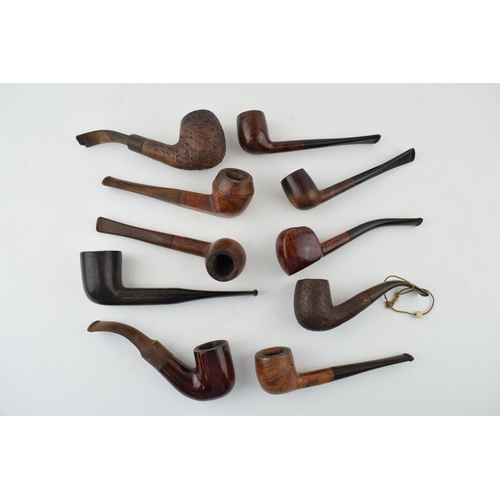 408 - A collection of vintage tobacco smoking pipes to include briar examples by 'Ascot Special', 'Londone... 