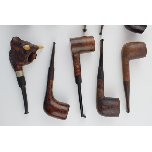 410 - A collection of vintage tobacco smoking pipes to include briar examples by 'Londonder, 'Richmond' an... 